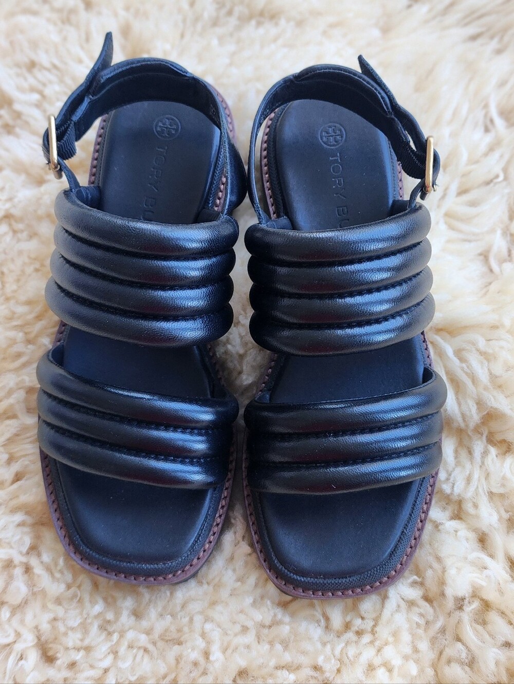 Tory Burch Black Leather Platform Sandals